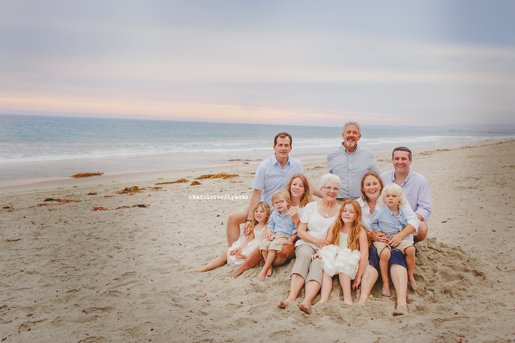 San Clemente Beach family session . Extended family beach session. Orange County family portrait photographer. Los Angeles San diego